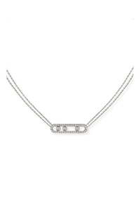 White gold pavé diamond necklace Move