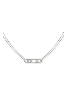 Move Classique Pav&eacute; Pendant in White Gold