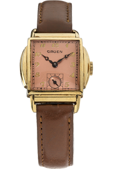 Rectangle Circa 1940s Yellow Gold and Stainless Steel Manual