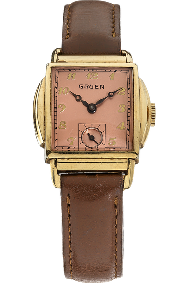 Rectangle Circa 1940s Yellow Gold and Stainless Steel Manual
