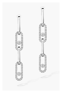 Move Link Transformable Earrings in White Gold