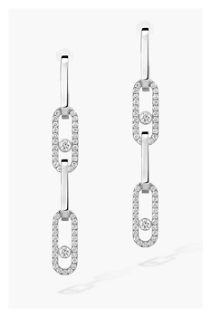Move Link Transformable Earrings in White Gold