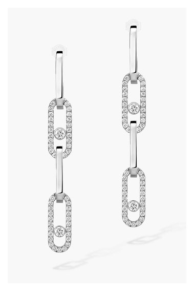 Move Link Transformable Earrings in White Gold