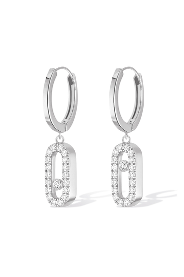 Move Uno Hoops in White Gold
