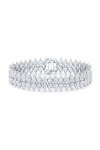Pear Cut Diamond Double Sided Bracelet in White Gold