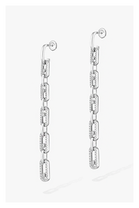 Move Link Earrings in White Gold