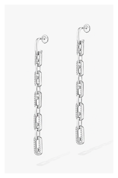 Move Link Earrings in White Gold