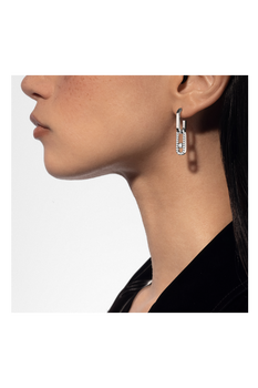 Move Link Earrings in White Gold