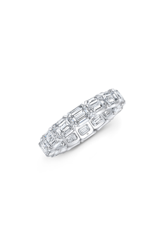 Emerald Cut Eternity Ring in White Gold