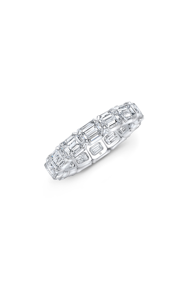Emerald Cut Eternity Ring in White Gold
