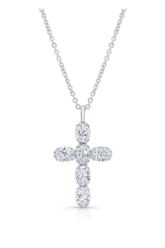 Diamond Cross Pendant in White Gold