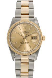 Date Circa 1991 Yellow Gold and Stainless Steel Automatic