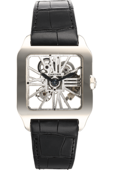 Santos Dumont Skeleton White Gold Manual