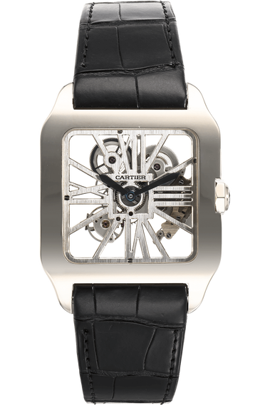 Santos Dumont Skeleton White Gold Manual