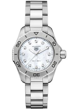 Aquaracer Quartz MOP Diamond Dial Steel Watch
