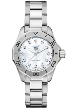 Aquaracer Quartz MOP Diamond Dial Steel Watch