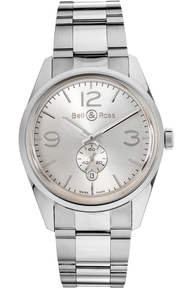 BR 123 Officer Silver Stainless Steel Automatic