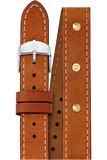 16MM Saddle Calfskin Gold Stud Double Wrap Strap