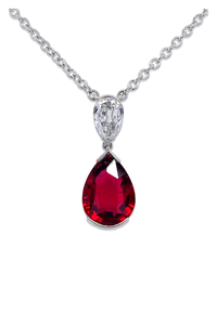 Pear Shape Ruby Pendant Necklace