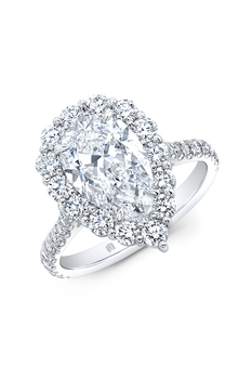 Pear cut Diamond Cluster Solitaire in Platinum