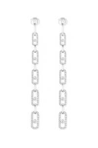 Move Link Earrings in White Gold