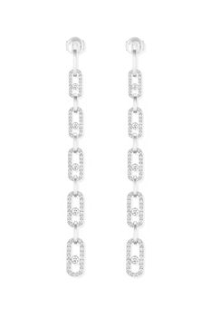 Move Link Earrings in White Gold