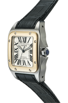 Santos 100 Yellow Gold and Stainless Steel Automatic