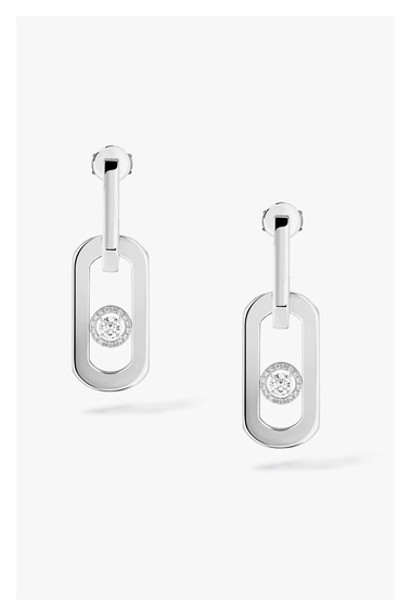 So Move XL Pendant Earrings in White Gold