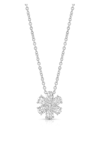 Flower Pendant in White Gold