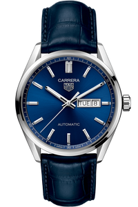 Carrera Calibre 5 Automatic Blue Leather Watch