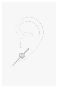 Joy Cœur Single Earring in White Gold
