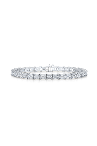 Emerald Cut Diamond Bracelet in White Gold