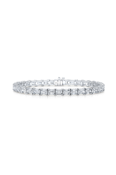 Emerald Cut Diamond Bracelet in White Gold