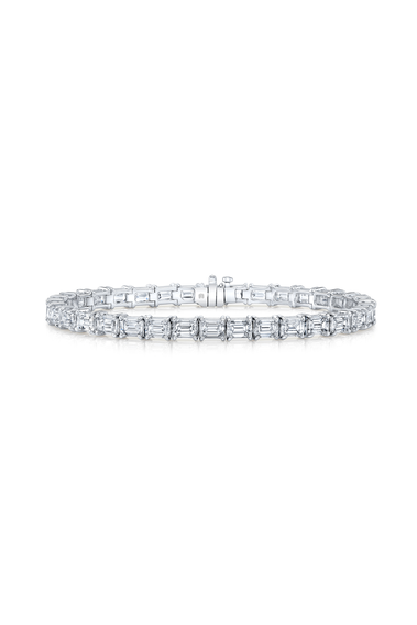 Emerald Cut Diamond Bracelet in White Gold