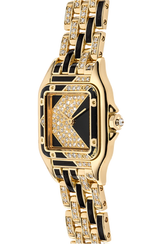 Panthere Art-Deco Yellow Gold Quartz