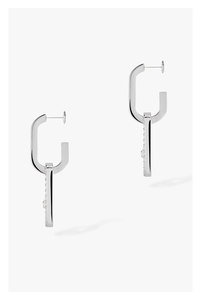 Move Link Earrings in White Gold