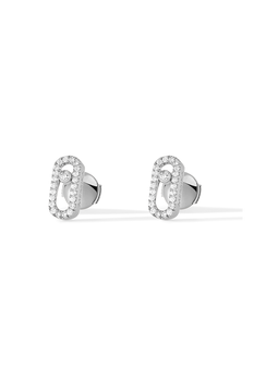 Move Uno Studs in White Gold