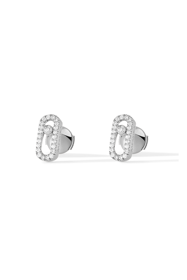 Move Uno Studs in White Gold