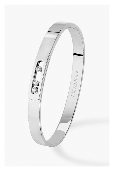 Move Noa Bangle in White Gold Size XL