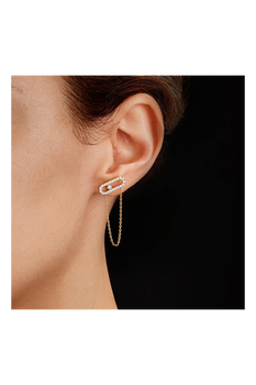 Move Uno Chain and Stud Earrings in Yellow Gold
