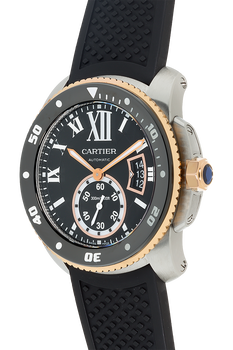 Calibre De Cartier Diver Rose Gold and Stainless Steel