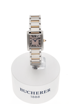 Tank Francaise Rose Gold and Stainless Steel Quartz