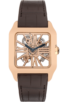 Santos Dumont Skeleton Rose Gold Manual