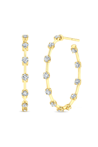 Bar Hoops in Yellow Gold