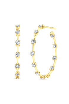 Bar Hoops in Yellow Gold