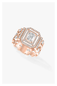 D-Vibes Multi Row Ring in Pink Gold Size 53