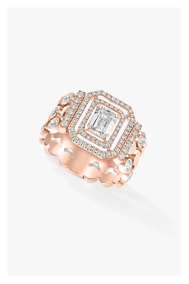 D-Vibes Multi Row Ring in Pink Gold Size 53