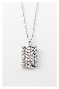 Brevetto 5-row Multi Size Pendant in White Gold