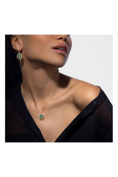 Lucky Move Malachite Earrings in Yellow Gold