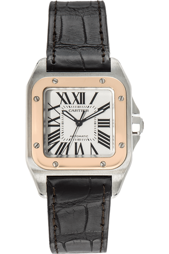 Santos 100 Rose Gold and Stainless Steel Automatic